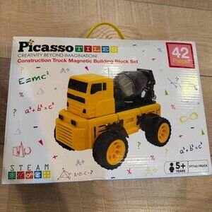 PicassoTiles 41-Piece Construction Truck Magnetic Building Block Set For Kids